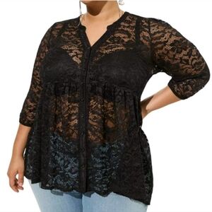 Torrid Lace Babydoll Top